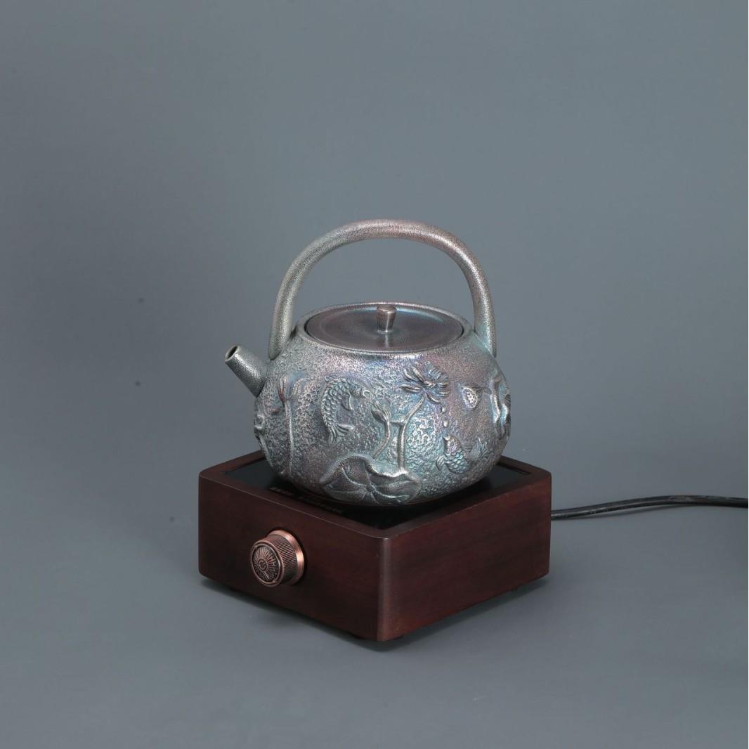 聚陶堂鎏银煮茶壶大容量粗陶提梁壶家用大容量烧水壶电陶炉耐高温