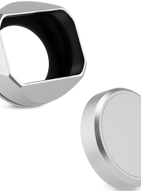 Haoge号歌用于富士XF23mm f2.8相机镜头金属方形遮光罩xf27mmf2.8 R WR镜头配金属盖转接环XE5套机配件