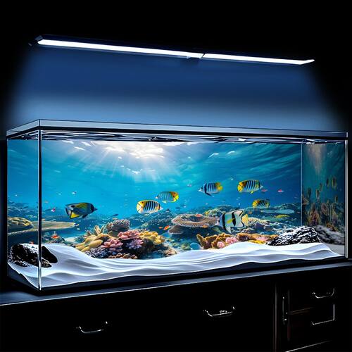5d立体画高清图海底3d造景水族箱装饰画壁纸新款鱼缸背景专用贴纸