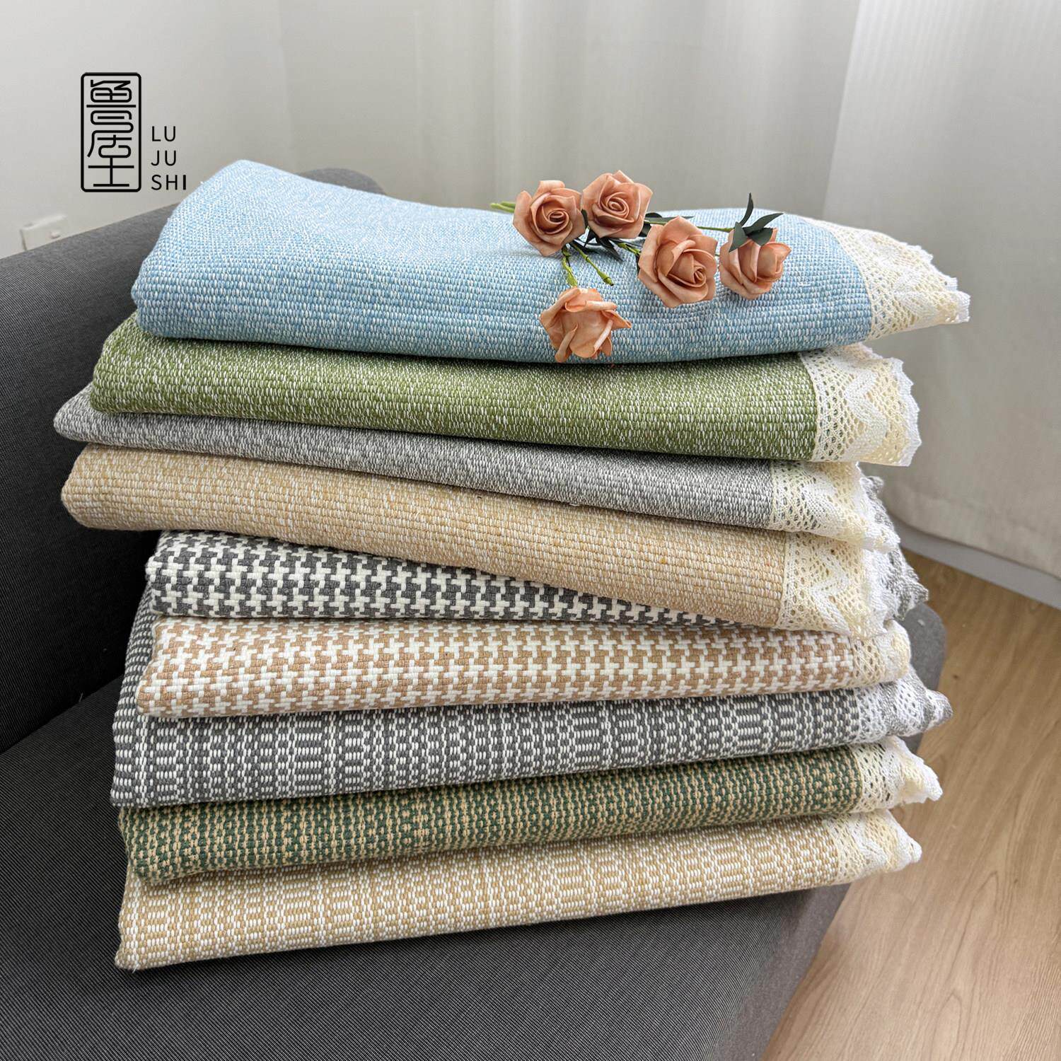 加厚沙发巾四季款棉麻单件套装组合沙发垫亚麻布艺防滑花边文艺