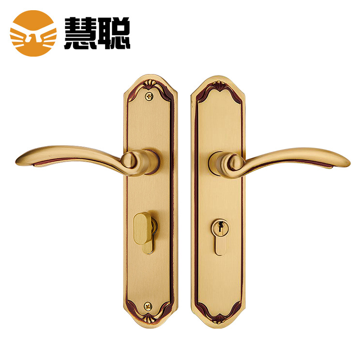 慧聪HC5524欧式纯铜室内门锁全铜家用静音房间欧式家通用门把手