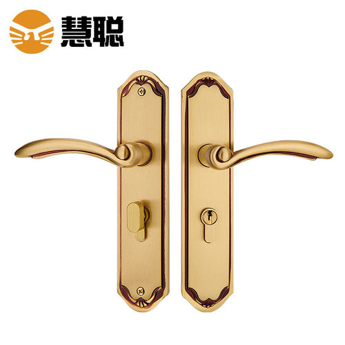慧聪HC5524欧式纯铜室内门锁全铜家用静音房间欧式家通用门把手