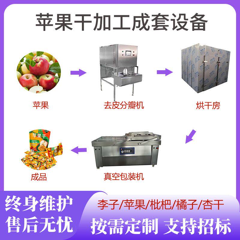小型苹果干梨干生产线果蔬烘干房水果去皮分瓣机水果干加工设备