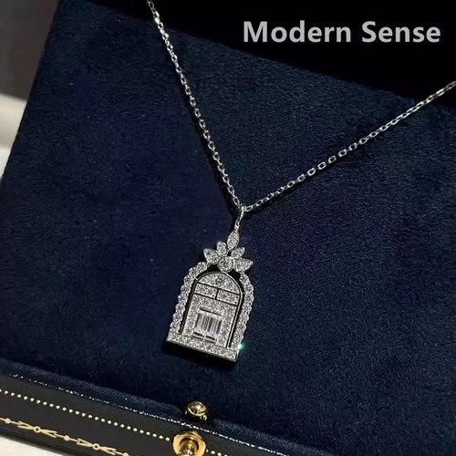 摩登圣饰S925纯银幸福之门项链女