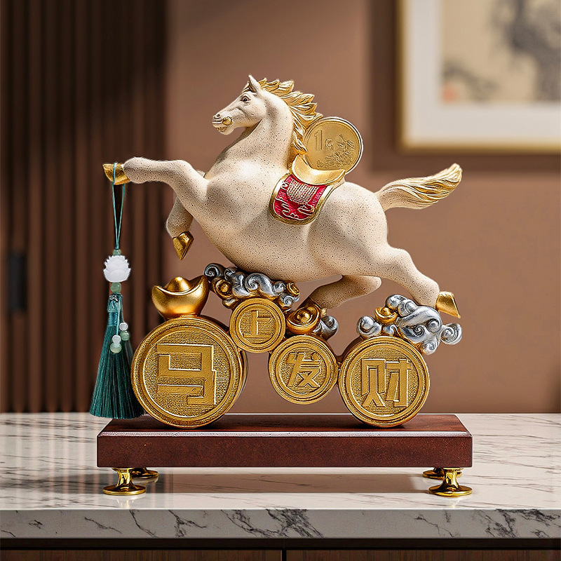 新中式马到成功创意马摆件办公室酒柜装饰品开业礼物乔迁新居礼品