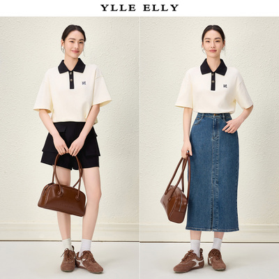 【粉丝专属】简约短袖时尚百搭T恤学院风撞色减龄POLO