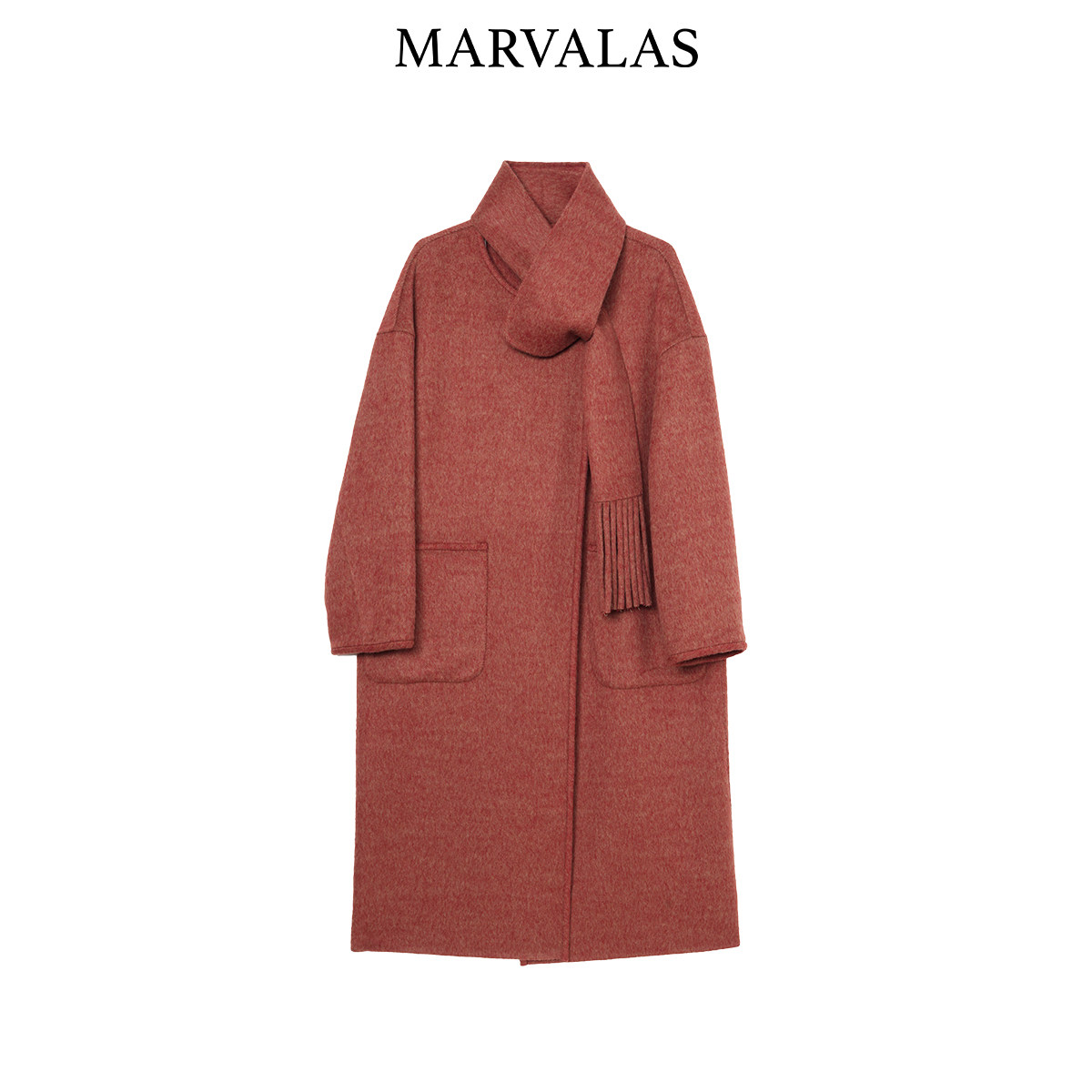 【粉丝专属】曼德诗绵羊毛混纺呢大衣2025冬季新款时尚百搭