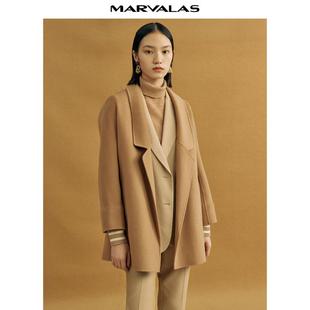 【呼呼严选粉丝专享】曼德诗呢子大衣女中长款冬季新品宽松简约