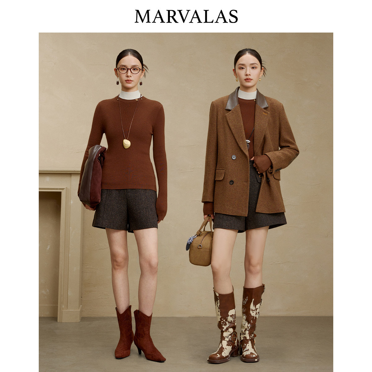 【添添粉丝专属】曼德诗美拉德绵羊毛短裤女2025冬季新款毛呢高腰,女装/女士精品,休闲裤,淘宝优惠券,粉丝福利购,淘宝优惠卷