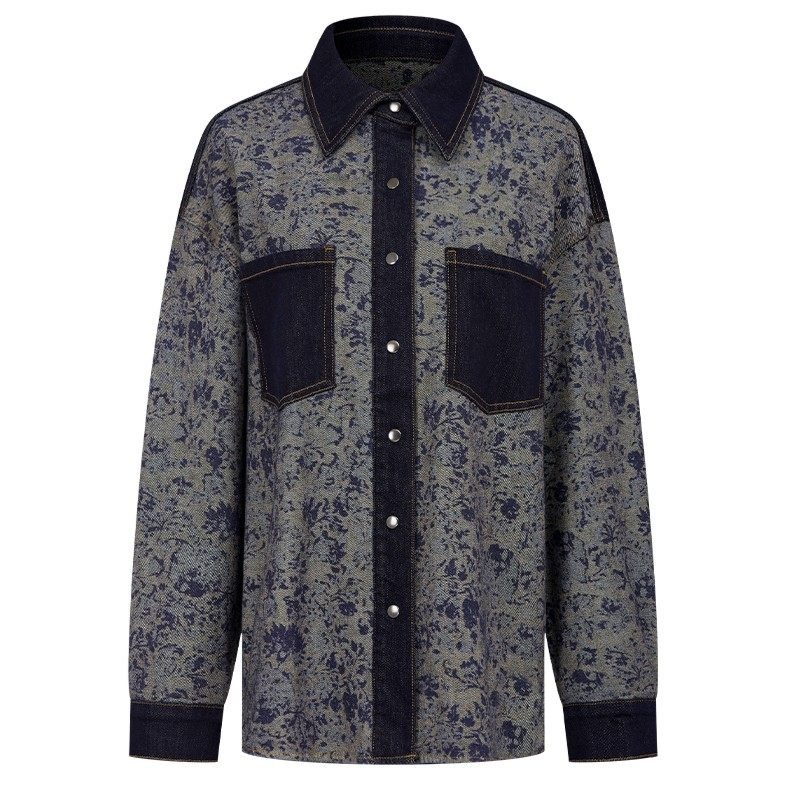 【廖廖粉丝专属】【专柜同款】曼德诗牛仔外套秋季棉质长袖宽松复