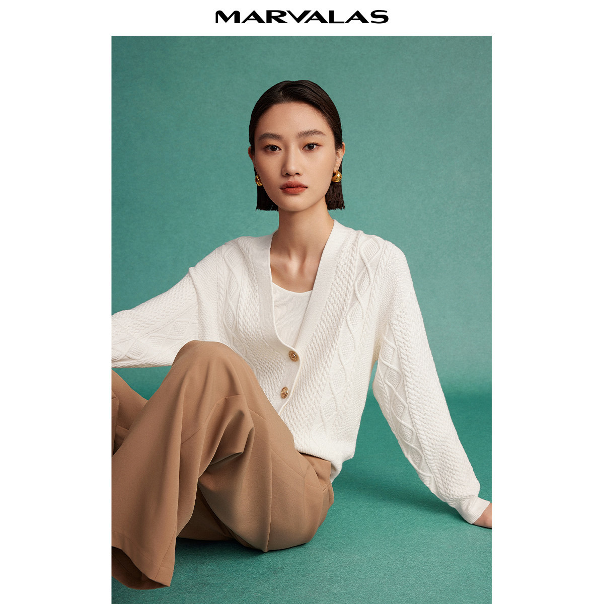 【粉丝专属】曼德诗V领纯色开衫2025春季,女装/女士精品,毛针织衫,淘宝优惠券,粉丝福利购,淘宝优惠卷