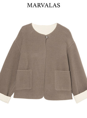 【粉丝专属】山羊绒毛呢外套冬季新款气质绵羊毛短款呢大衣Y28013