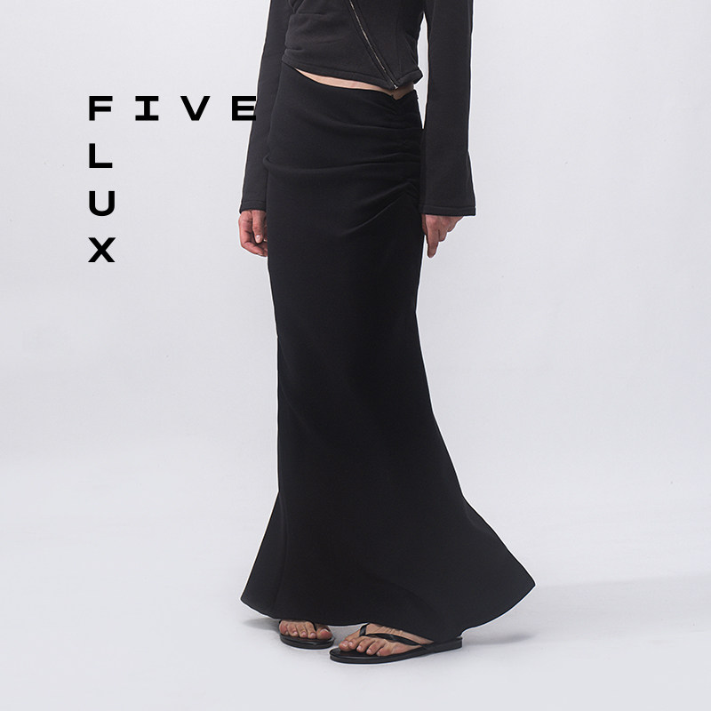 FIVEFLUXURBAN褶皱超长半身裙