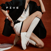 FIVE FLUX TOM系列长筒袜女专业网球瑜伽运动抗菌显瘦小腿杏色FF