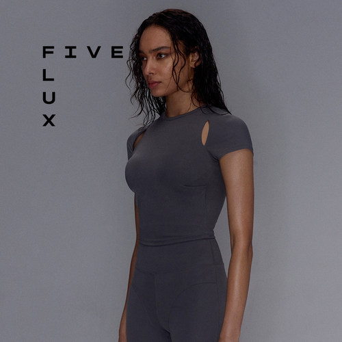 FIVE FLUX Arc 弧光系列短袖上衣25夏季新款透气时尚运动短袖上衣