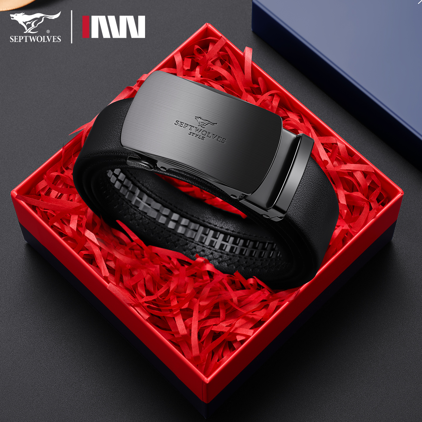 七匹狼真皮男士皮带自动扣裤带新款商务高档裤腰带送男友礼物