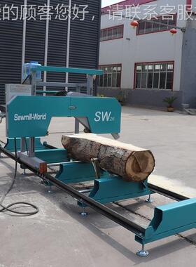 出口SW26型燃油卧式移动SW26G原锯木 木开料机材加工木自动木材开