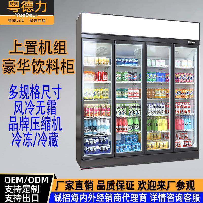 粤德力便利店商超饮料冰箱展示柜单双开门冷冻冷藏展示柜上置机