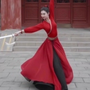 古典舞蹈服装 中国风花木兰表演舞蹈服民族风复古大摆裙舞蹈演出服