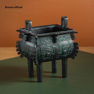 古铜官禺方鼎大号门厅彷古青铜器铜鼎摆件办公室乔迁公司开业礼品