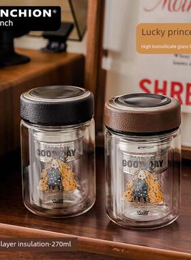 STANCHION斯坦奇小巧双层玻璃杯女生可爱办公室泡茶隔热防烫茶杯