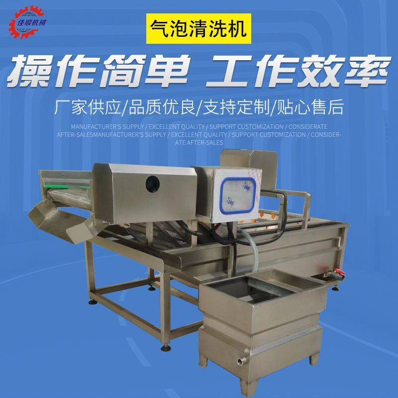 全自动豆角清洗成套流水线 多功能芹菜去泥清洗机 翻浪鼓泡洗菜机