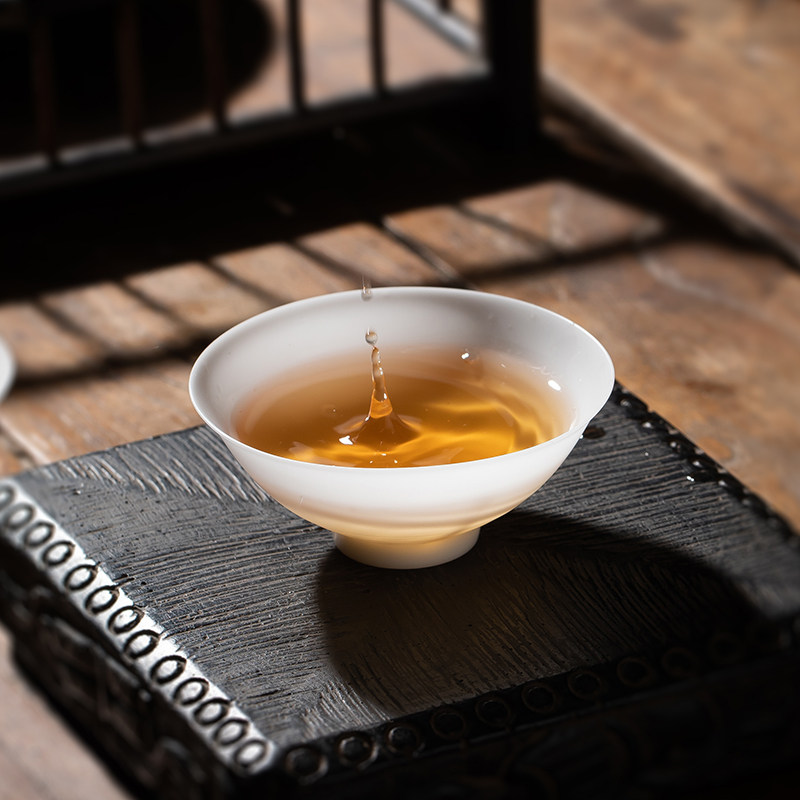 意涵冰种玉瓷主人斗笠杯薄胎高档功夫茶杯陶瓷茶具小品茗杯子茶盏