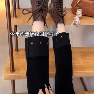 春秋新款 女大碼 彈力顯瘦小個子九分煙管褲 適合梨型身材直筒牛仔褲