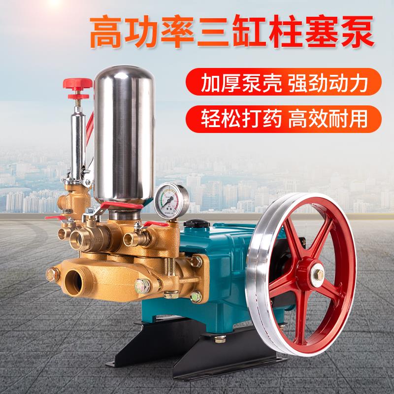 高压打药机喷雾三缸柱塞泵压力泵农用抽水泵头26/60/80/100/120型