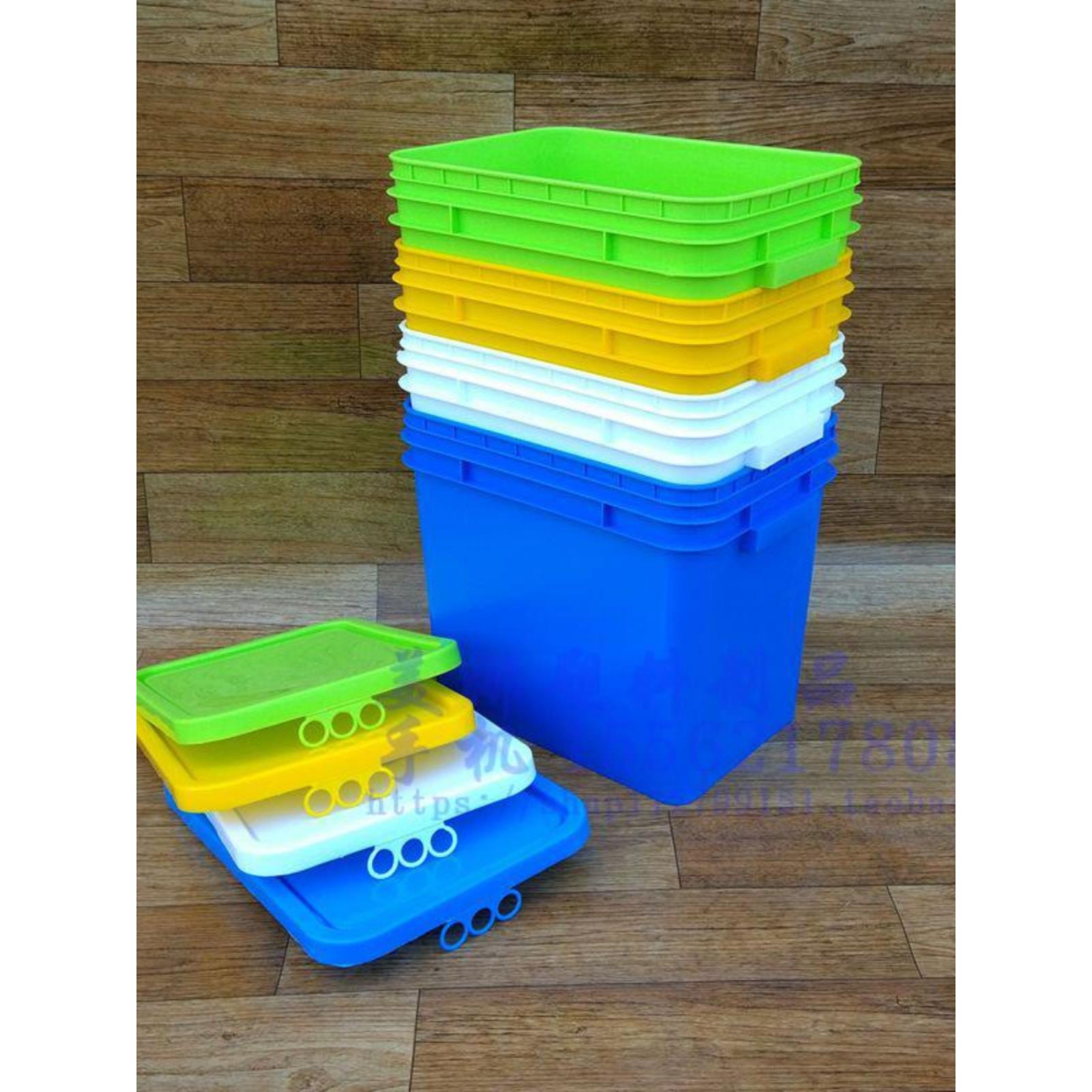 加厚25L升方形桶食品级带盖矩形塑料桶酶桶桶筏捕鱼桶捕鱼箱熟料