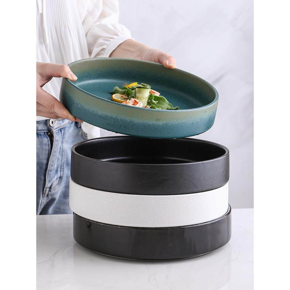 陶瓷深圆盘黑色汤盘深盘家用加深大盘子大号剁椒鱼头水煮鱼小龙虾,餐饮具,盘,淘宝优惠券,粉丝福利购,淘宝优惠卷