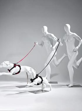 跑步狗模橱窗装饰狗道具玻璃纤维大号狗摆件店铺陈列道具装饰品