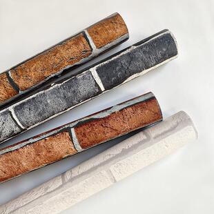 中式覆古防真砖纹砖块壁纸卧室客厅餐厅茶室茶楼背景怀旧壁纸