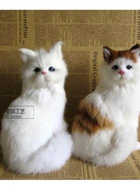 包邮彷真猫咪摆件家居饰品摆饰生日礼物工艺礼品摆饰场景布置公仔