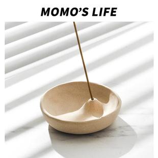 侘寂风线香底座创意迷你可爱香插香盘香托日式 简约小香炉生日礼物