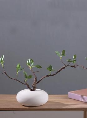 新中式侘寂风创意白色花瓶仿真花轻奢高端花卉电视柜餐桌装饰摆设