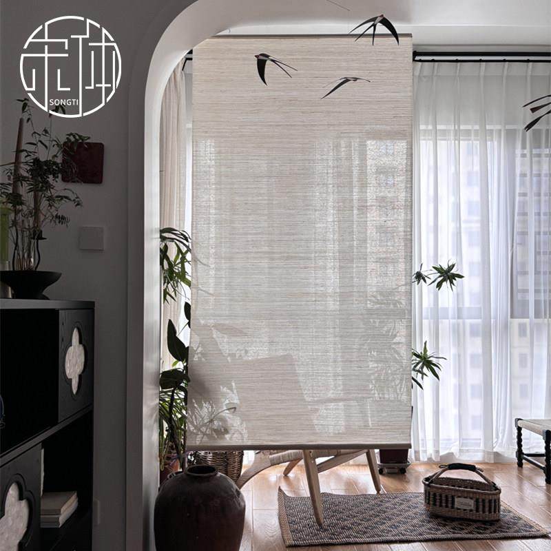 简约纯色ins风装饰苎麻隔断帘垂直挂帘屏风遮挡布帘子定制免打孔,居家布艺,隔断帘/隐私帘,淘宝优惠券,粉丝福利购,淘宝优惠卷