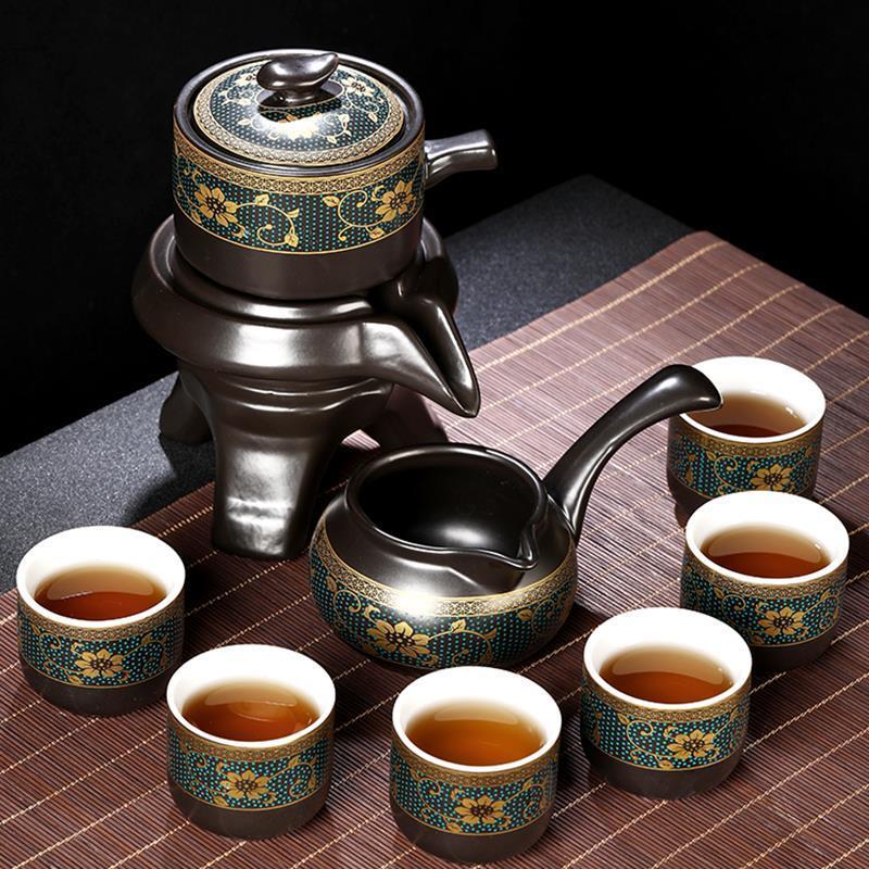 景德镇懒人茶具套装家用喝茶防烫泡茶壶陶瓷功夫茶杯石磨半自动