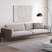 斯帝罗兰客厅简约现代棉麻布艺沙发一字型极简直排高脚小户型拆洗