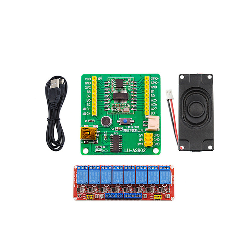 ASR02语音识别模块 串口烧录智能可自定义词条语音播报开发板一键