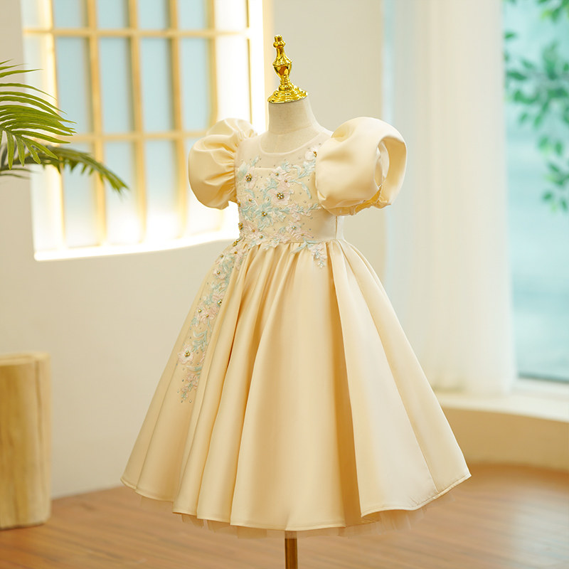 儿童礼服公主裙夏季高端小女孩合唱演出服女童生日主持人走秀长裙