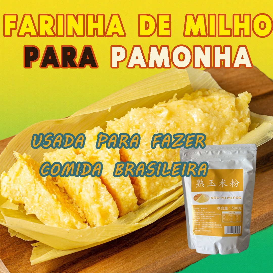 500g A farinha de milho cozida para fazer PAMONHA brasileira