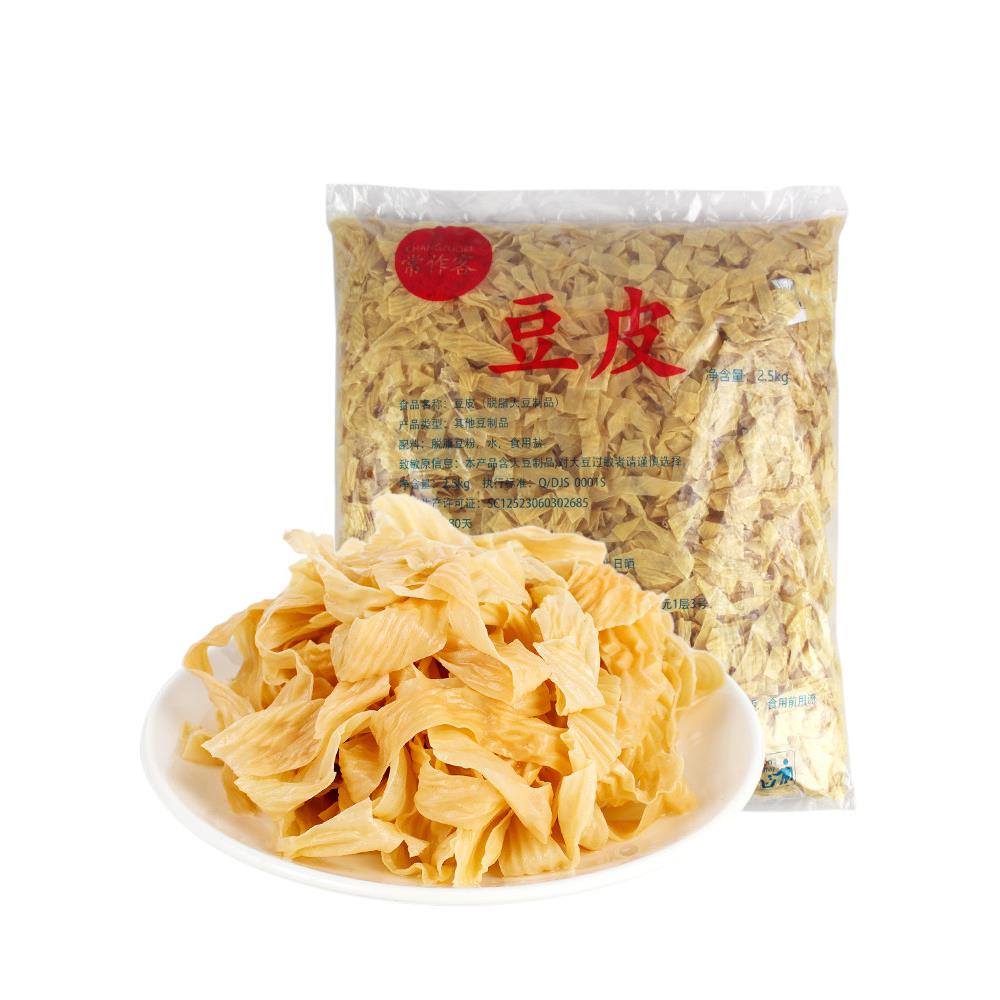 常作客东北豆腐皮5斤豆皮丝干货油豆皮腐竹油皮蛋白肉豆制品2500g