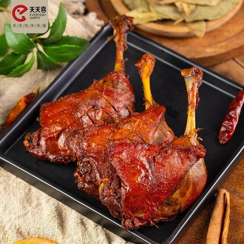 天天喜130g烤鸭腿开袋即食卤味零食休闲食品解馋馋嘴小零食香辣
