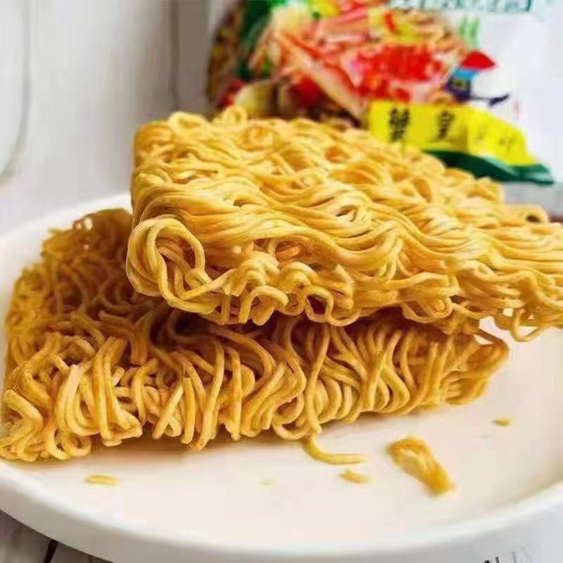 华众蟹皇干脆面油炸蟹黄味干吃面整箱零食掌心脆海鲜味怀旧