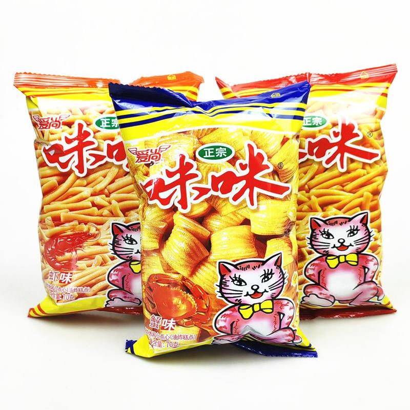 采购产品爱尚虾仁饼干，蟹味薯条片70g*6袋，儿童零食，零食和零
