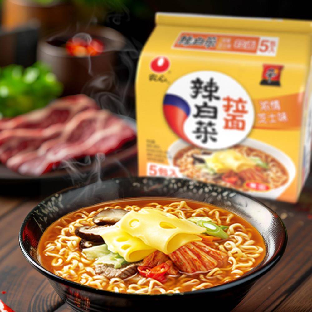 辣白菜芝士面韩国农心辣白菜芝士味方便面经典袋装泡面懒人速食煮