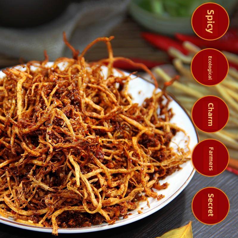 佤味苤菜根云南普洱特产佤味麻辣韭菜根撇菜根下饭菜佤味牛皮菜根