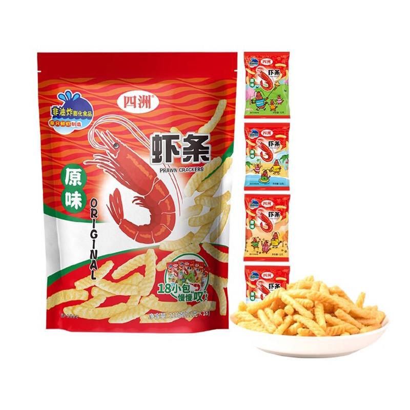 正宗非油炸零食虾条超大包