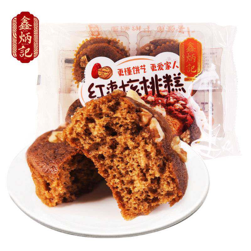 鑫炳记核桃枣糕红枣蜂蜜糕手工软糯红枣面包红枣泥蛋糕早餐零食